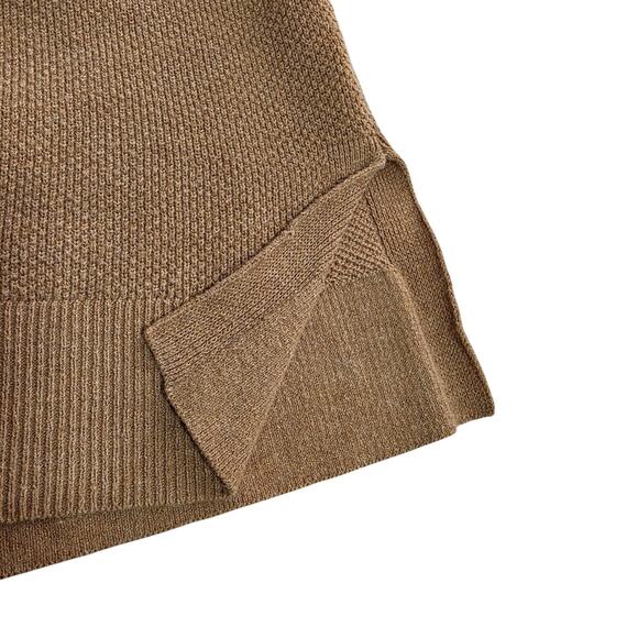 GAP Womens Sz XL Camel Tan Classic Preppy Y2K Knit V-Neck Tunic Pullover Sweater - Picture 5 of 9